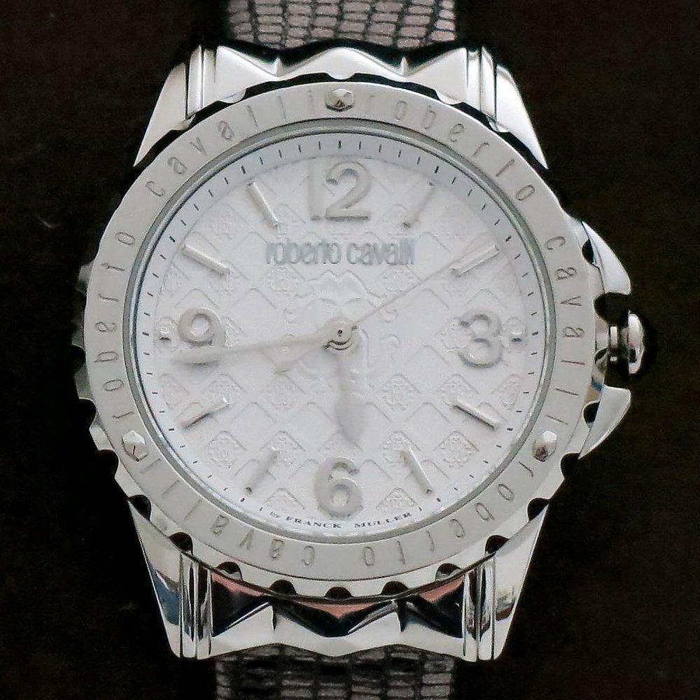 NWT $800 Ladies Roberto Cavalli by Franck Muller 34mm Pyramid-Lug Watch IL048